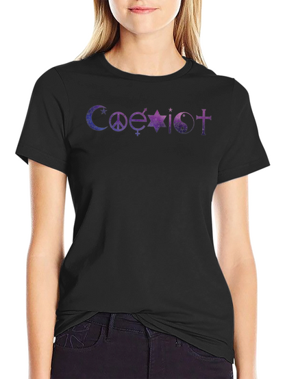 Coexist Galaxy Graphic Black T-Shirt