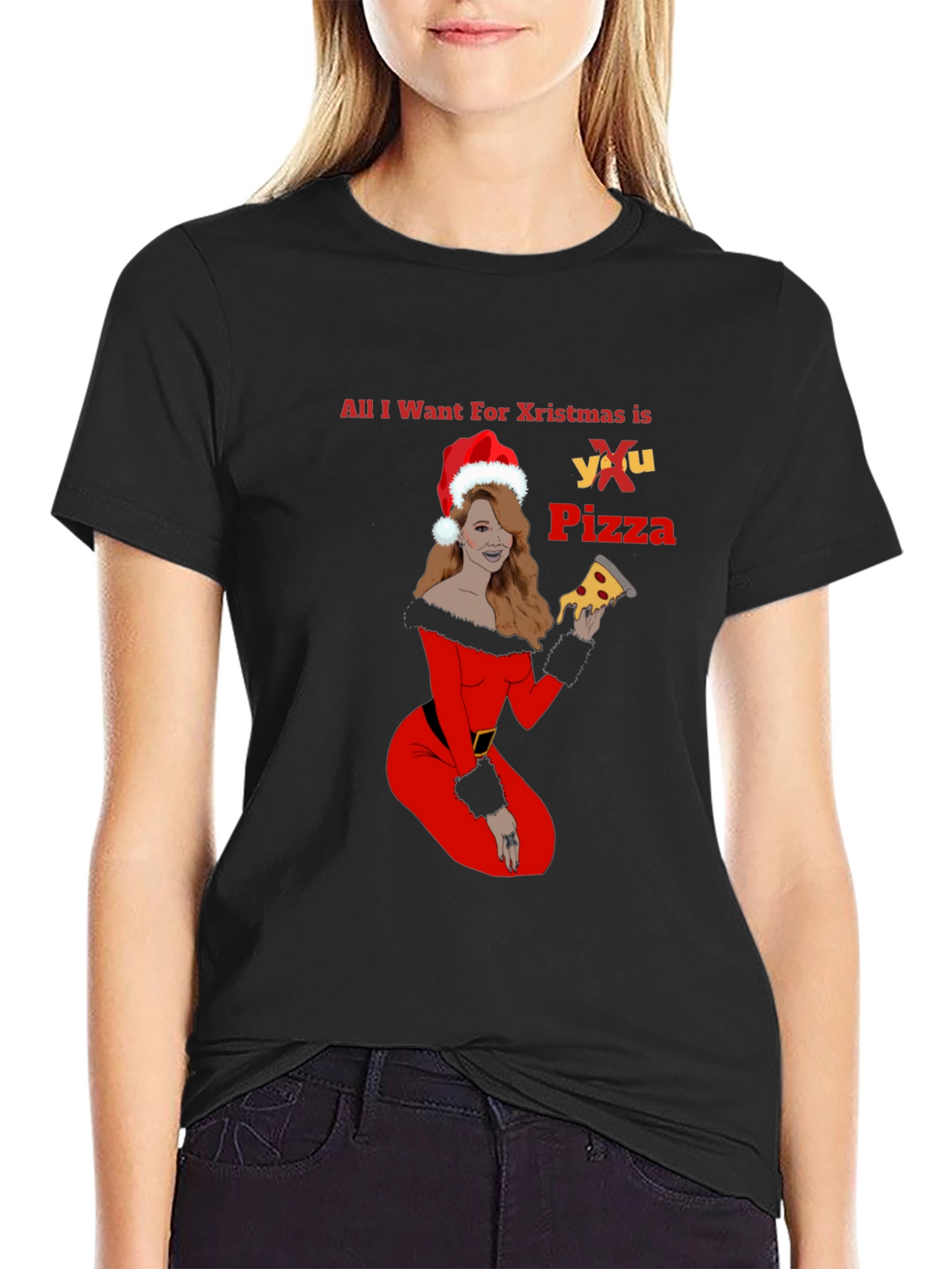 All I Want For Christmas is Pizza T-Shirt