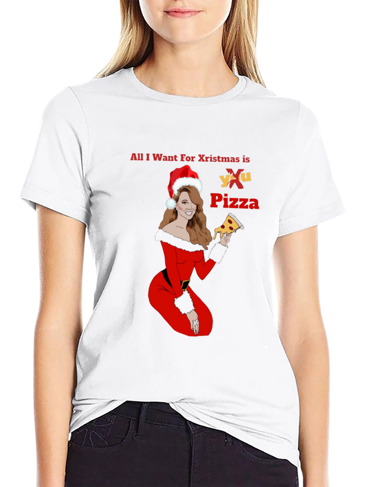 All I Want For Christmas is Pizza T-Shirt