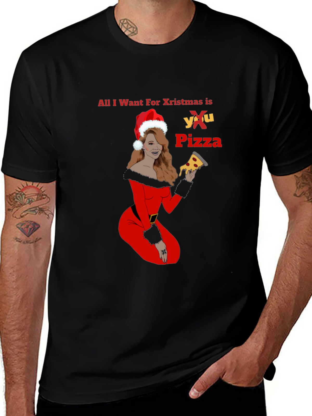 All I Want For Christmas is Pizza T-Shirt