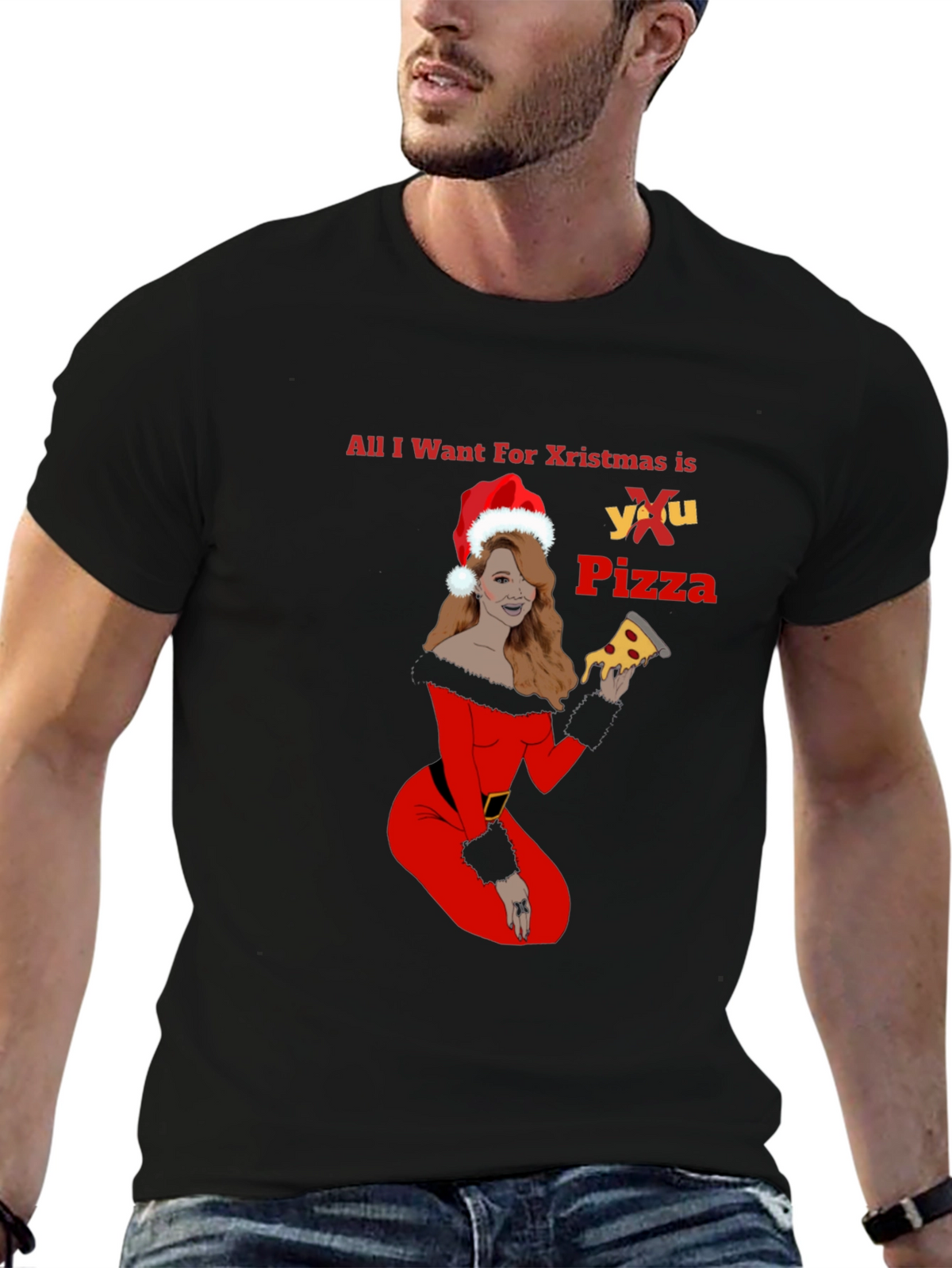 All I Want For Christmas is Pizza T-Shirt
