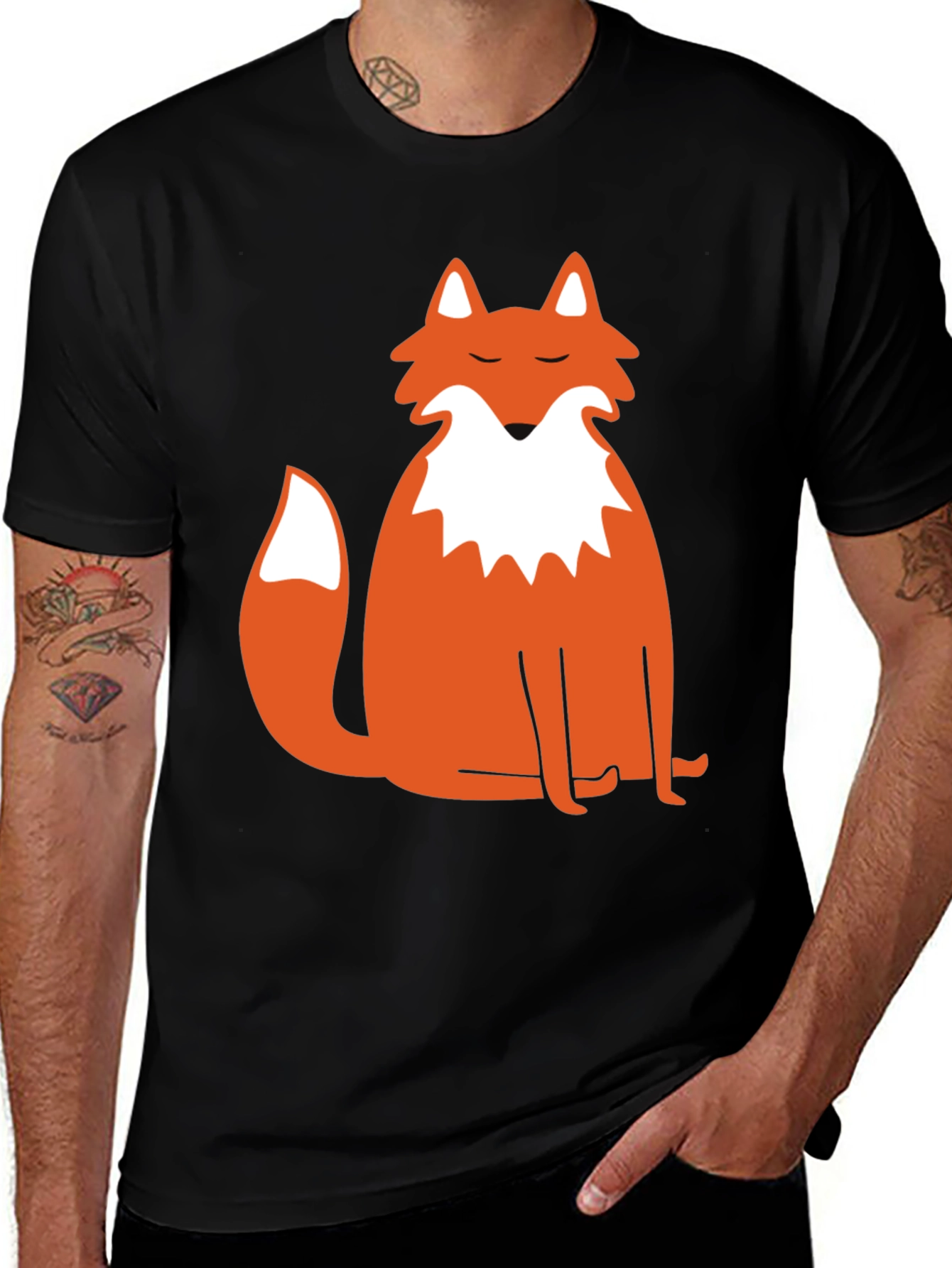 Mens Black Fox Graphic Tee