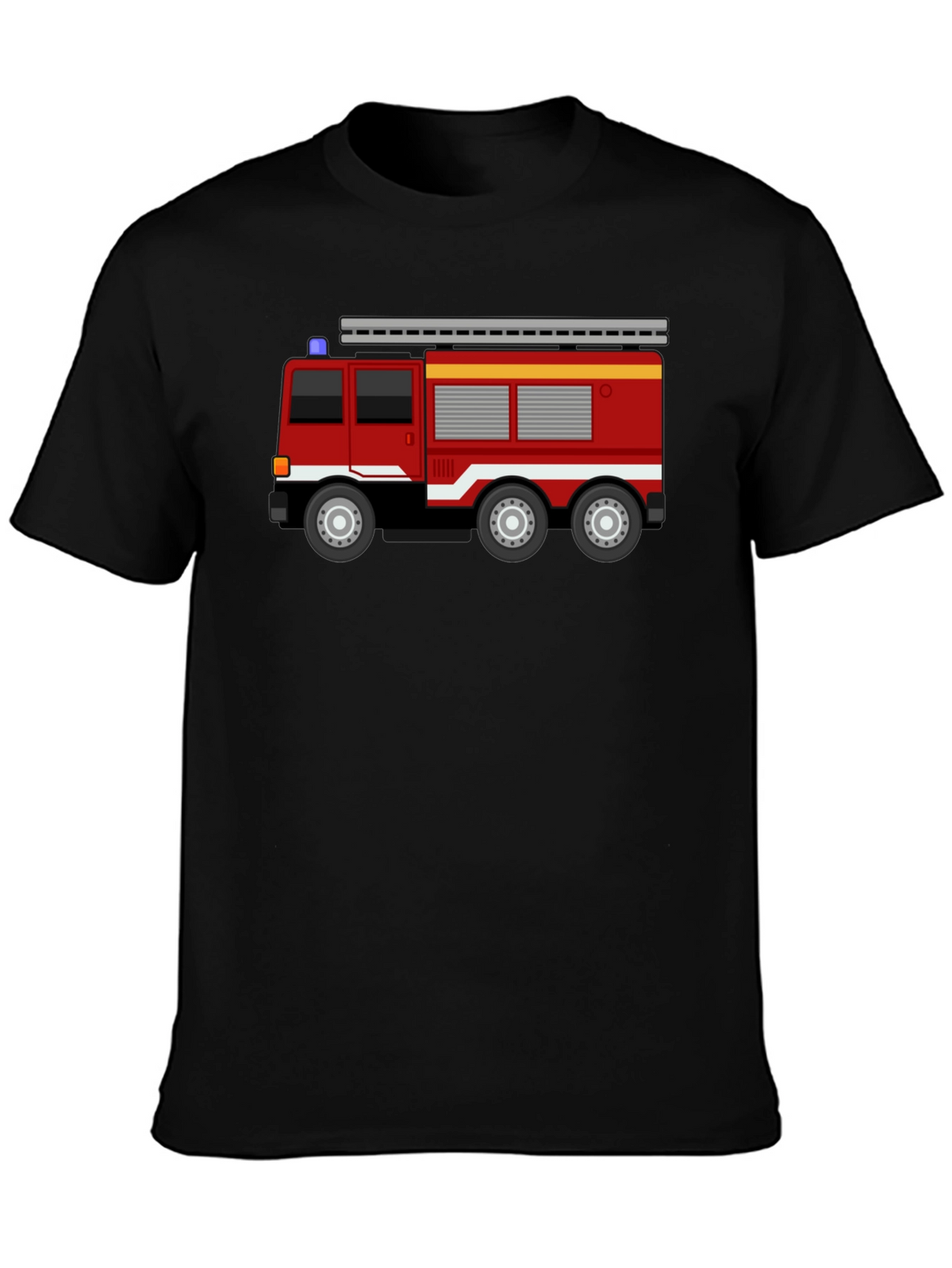 Fire Truck T-Shirt - Black Cotton Blend