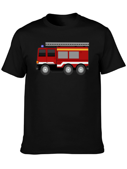 Fire Truck T-Shirt - Black Cotton Blend