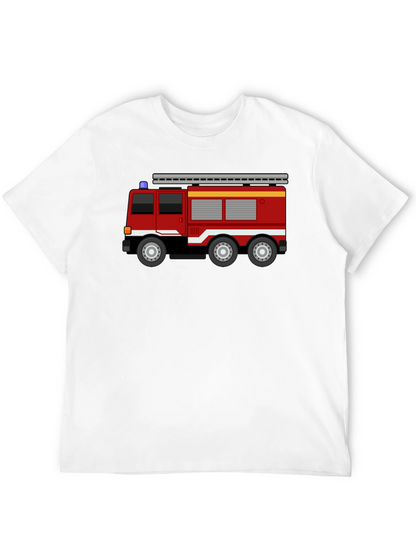 Fire Truck T-Shirt - Black Cotton Blend