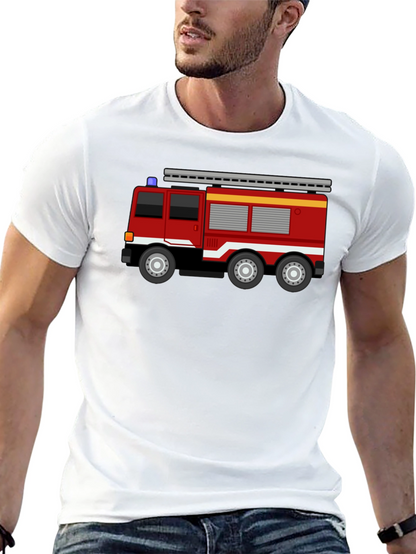 Fire Truck T-Shirt - Black Cotton Blend