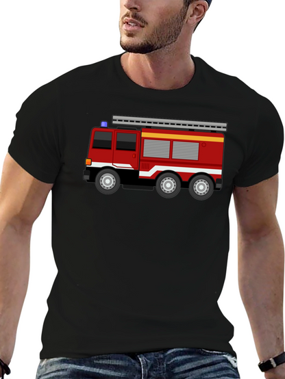 Fire Truck T-Shirt - Black Cotton Blend