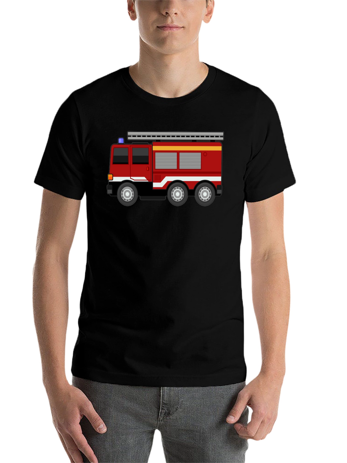 Fire Truck T-Shirt - Black Cotton Blend