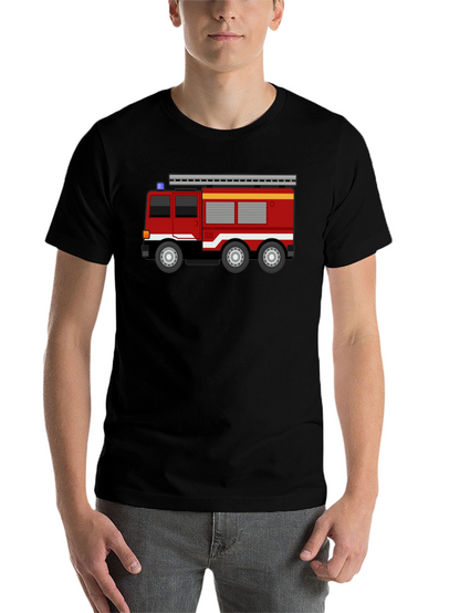 Fire Truck T-Shirt - Black Cotton Blend