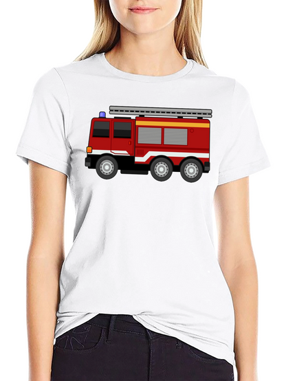 Fire Truck T-Shirt - Black Cotton Blend