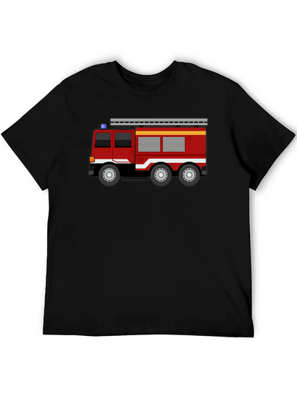 Fire Truck T-Shirt - Black Cotton Blend