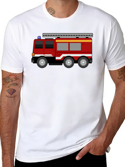 Fire Truck T-Shirt - Black Cotton Blend