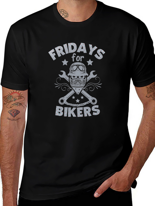 Fridays for Bikers Graphic T-Shirt - Cool Biker Tee