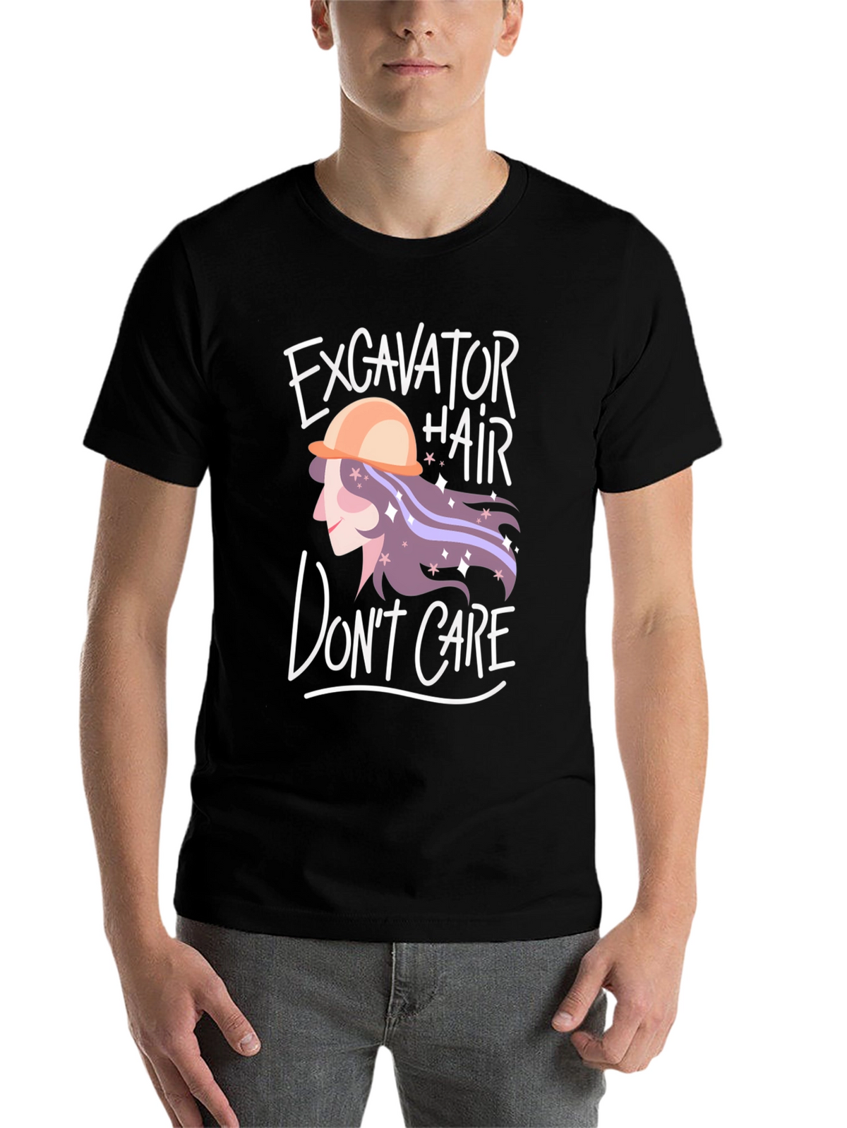 Excavator Hair Dont Care Graphic Tee