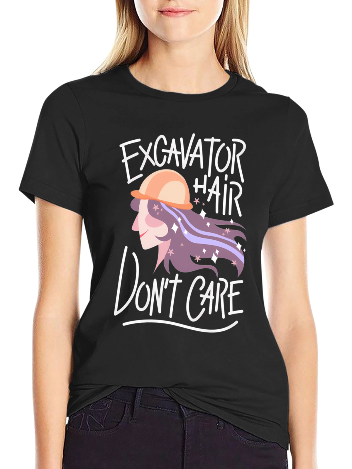 Excavator Hair Dont Care Graphic Tee