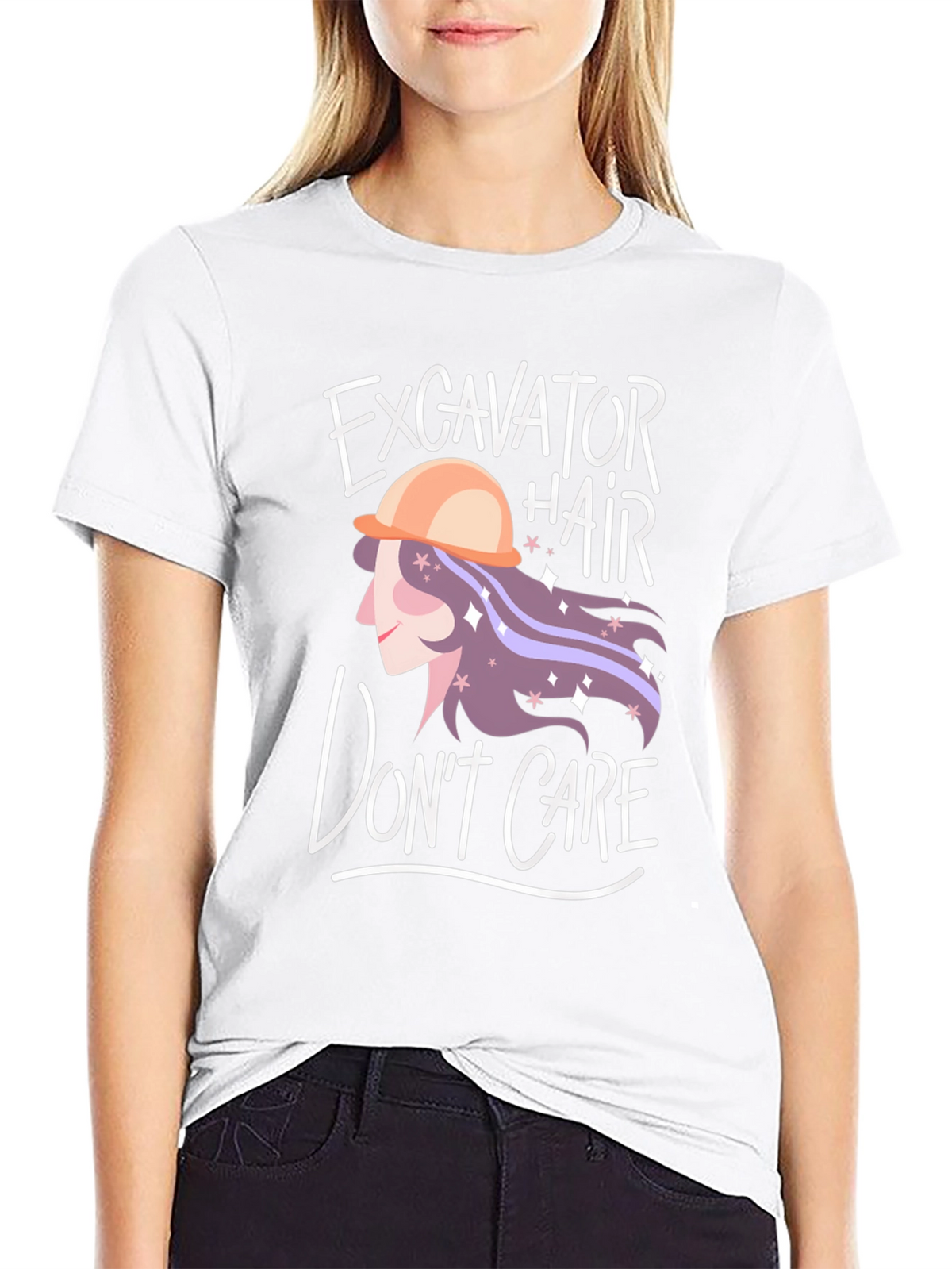 Excavator Hair Dont Care Graphic Tee