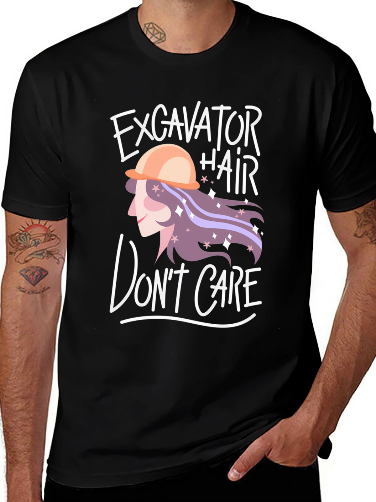 Excavator Hair Dont Care Graphic Tee