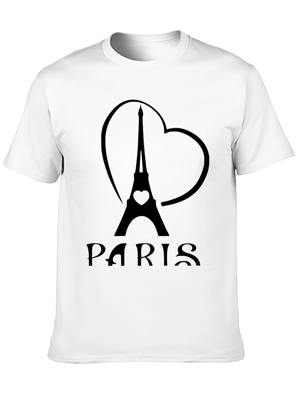 Paris Eiffel Tower Heart Graphic T-Shirt