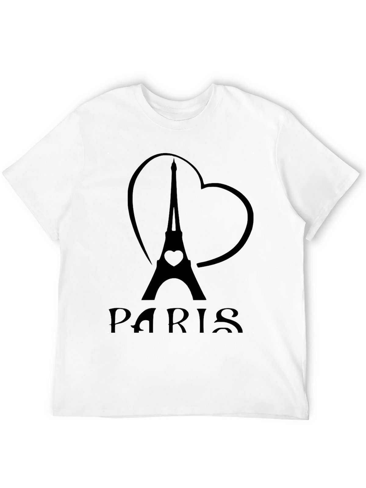 Paris Eiffel Tower Heart Graphic T-Shirt