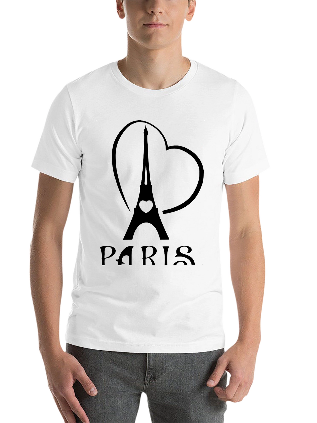 Paris Eiffel Tower Heart Graphic T-Shirt