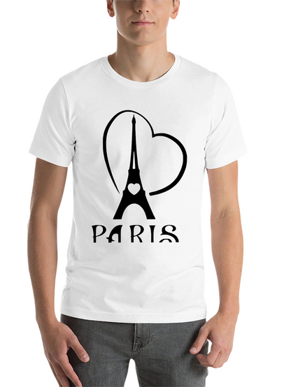 Paris Eiffel Tower Heart Graphic T-Shirt