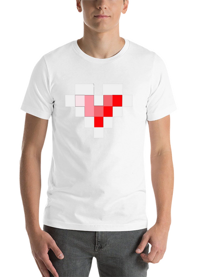 Pixel Heart Graphic Tee - Gamer Style Black T-Shirt