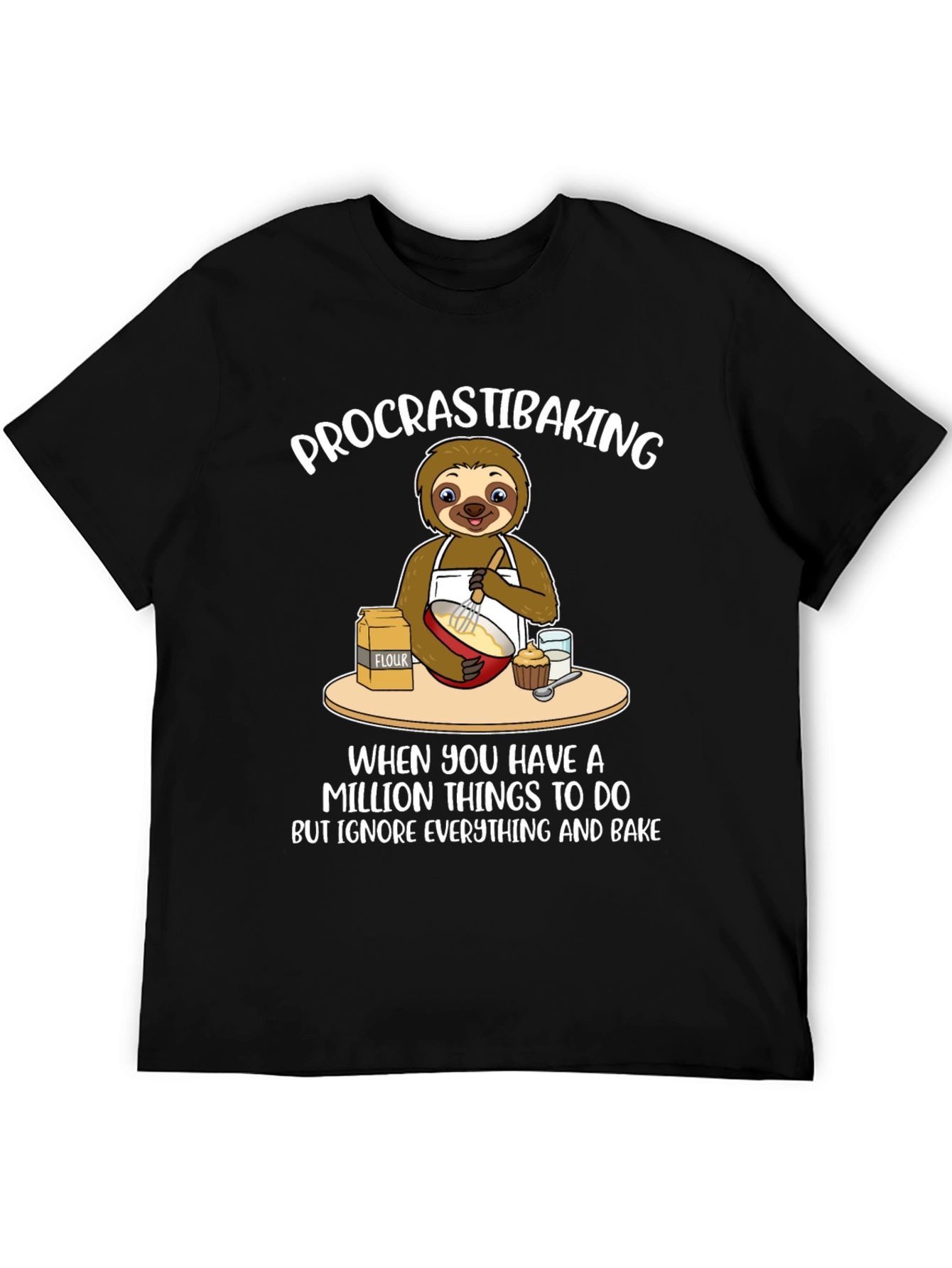 Procrastibaking Sloth T-Shirt: Baking Humor Tee