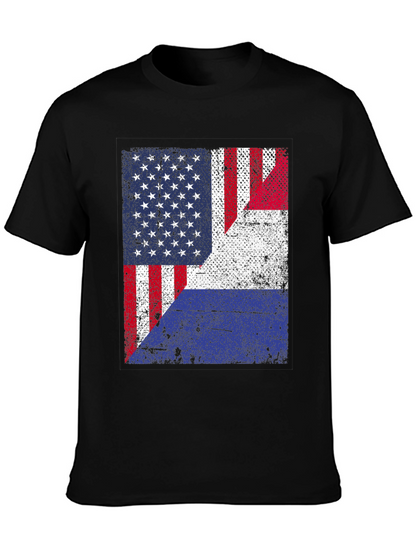 Distressed USA Flag Graphic T-Shirt