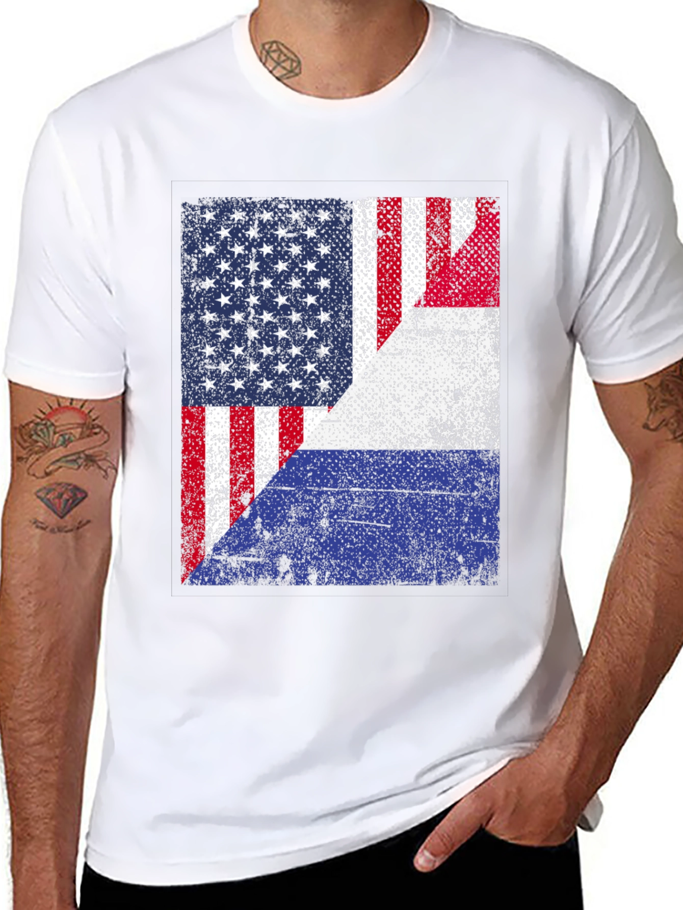 Distressed USA Flag Graphic T-Shirt