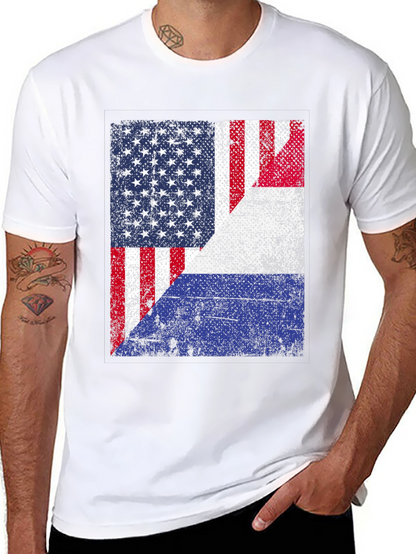 Distressed USA Flag Graphic T-Shirt