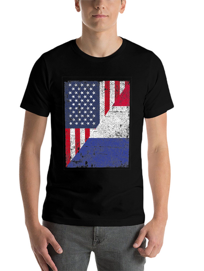Distressed USA Flag Graphic T-Shirt