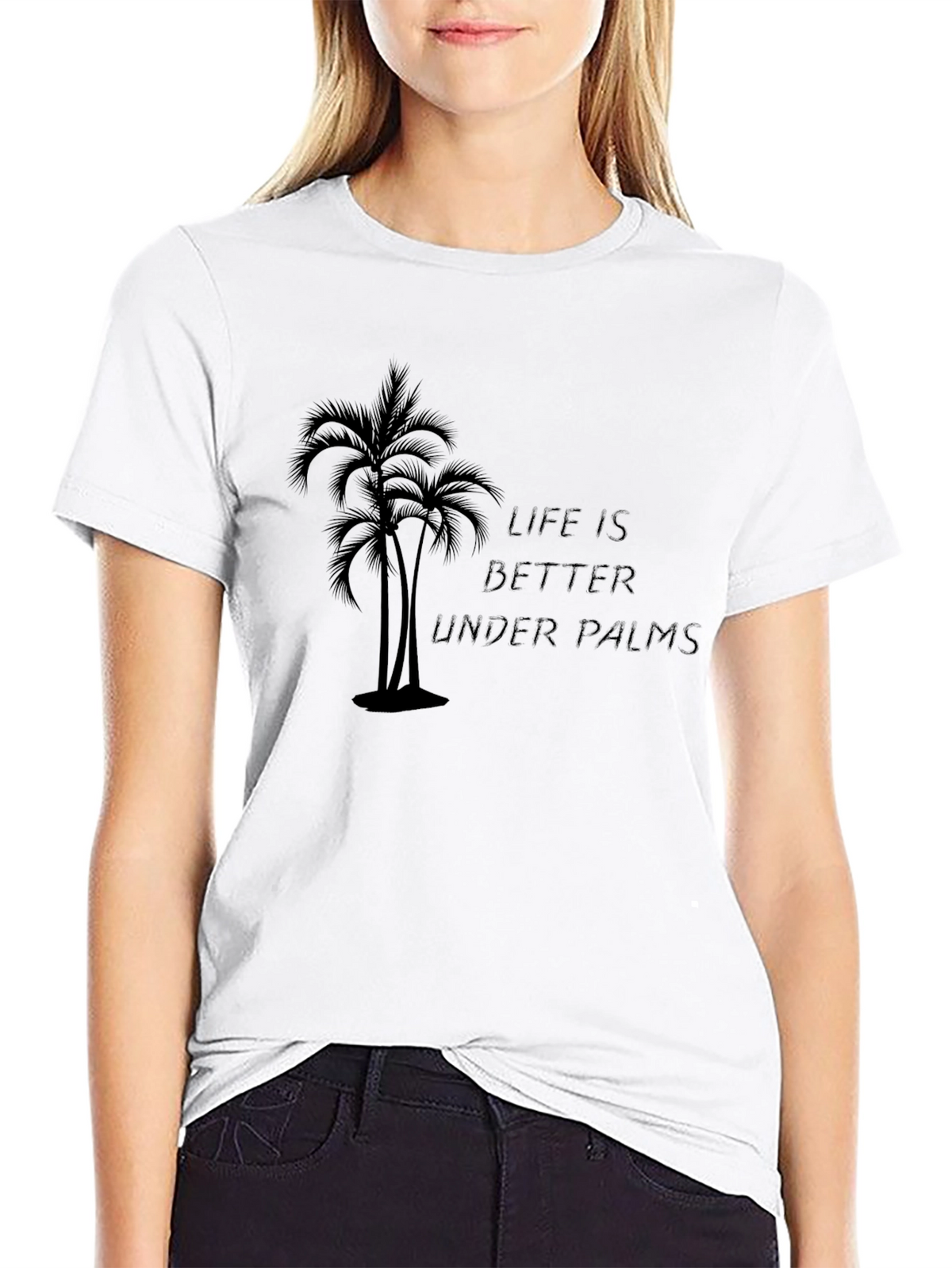 Life Is Better Under Palms Black Graphic Tee