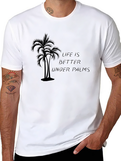 Life Is Better Under Palms Black Graphic Tee