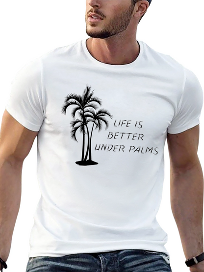 Life Is Better Under Palms Black Graphic Tee