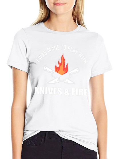 Knives & Fire Graphic Tee - Chef Cooking Barbecue