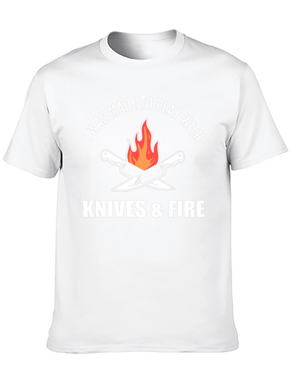 Knives & Fire Graphic Tee - Chef Cooking Barbecue