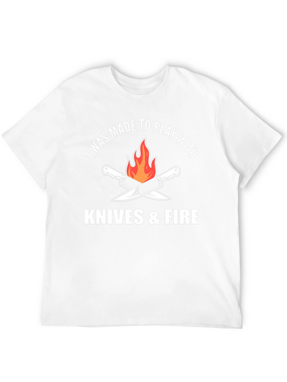 Knives & Fire Graphic Tee - Chef Cooking Barbecue