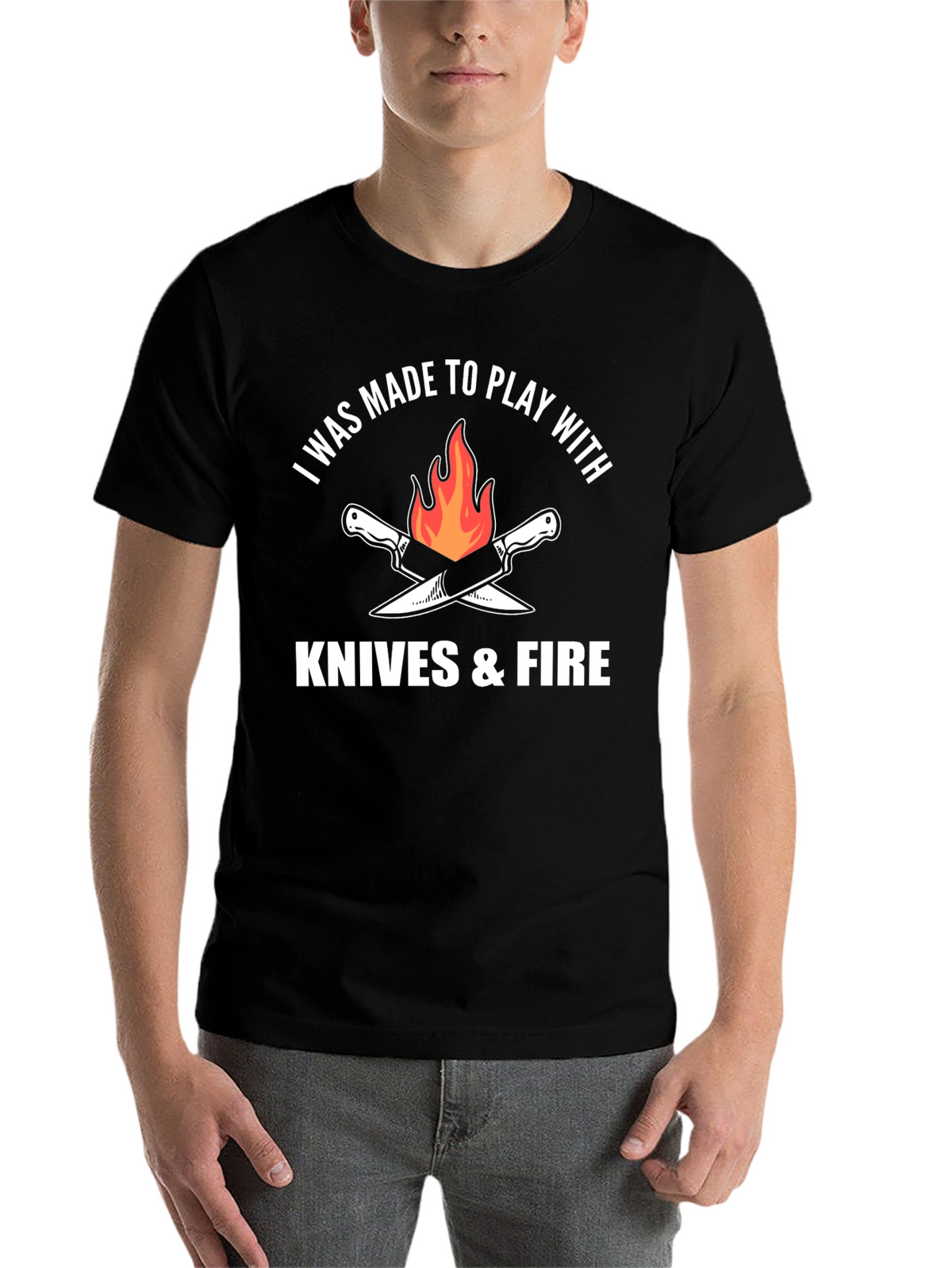 Knives & Fire Graphic Tee - Chef Cooking Barbecue