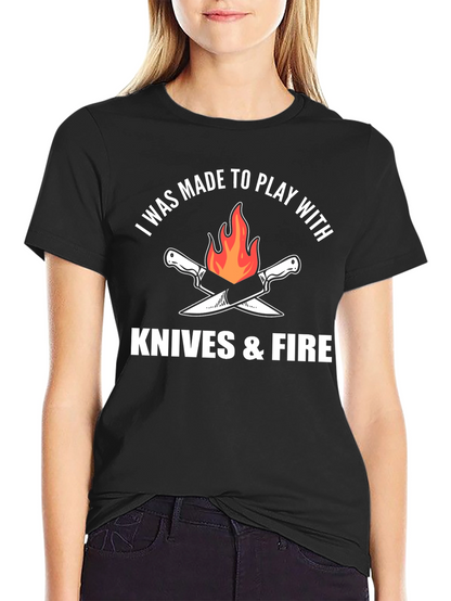 Knives & Fire Graphic Tee - Chef Cooking Barbecue