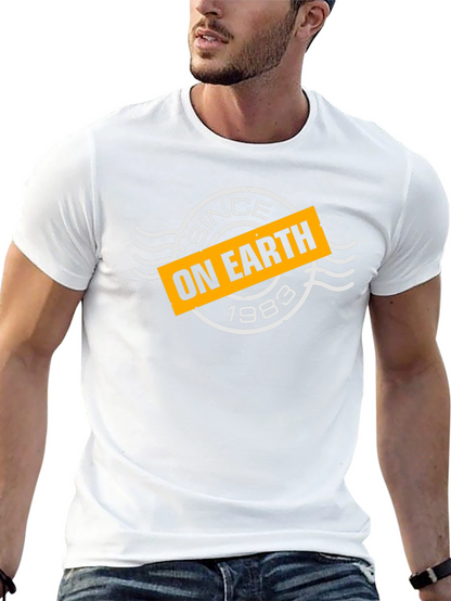 Since On Earth 1983 Black Graphic Tee