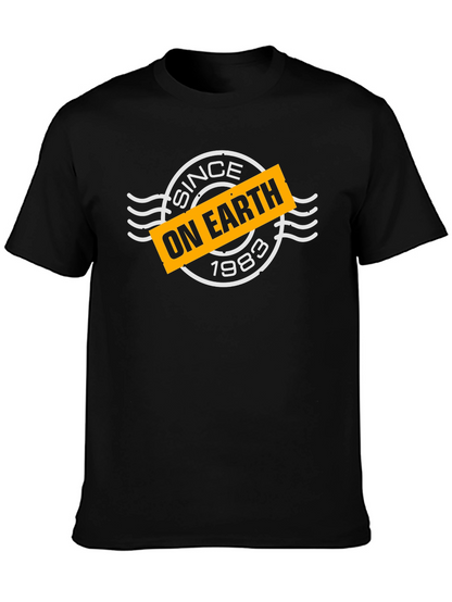 Since On Earth 1983 Black Graphic Tee