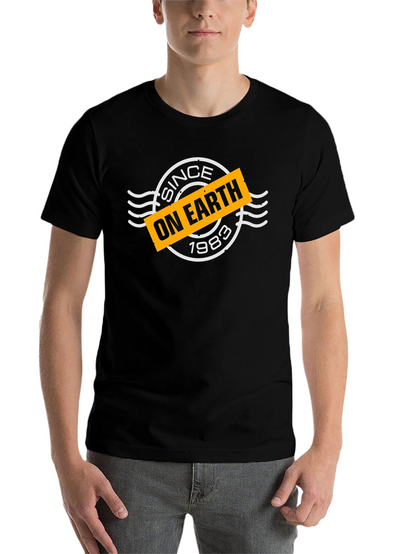Since On Earth 1983 Black Graphic Tee