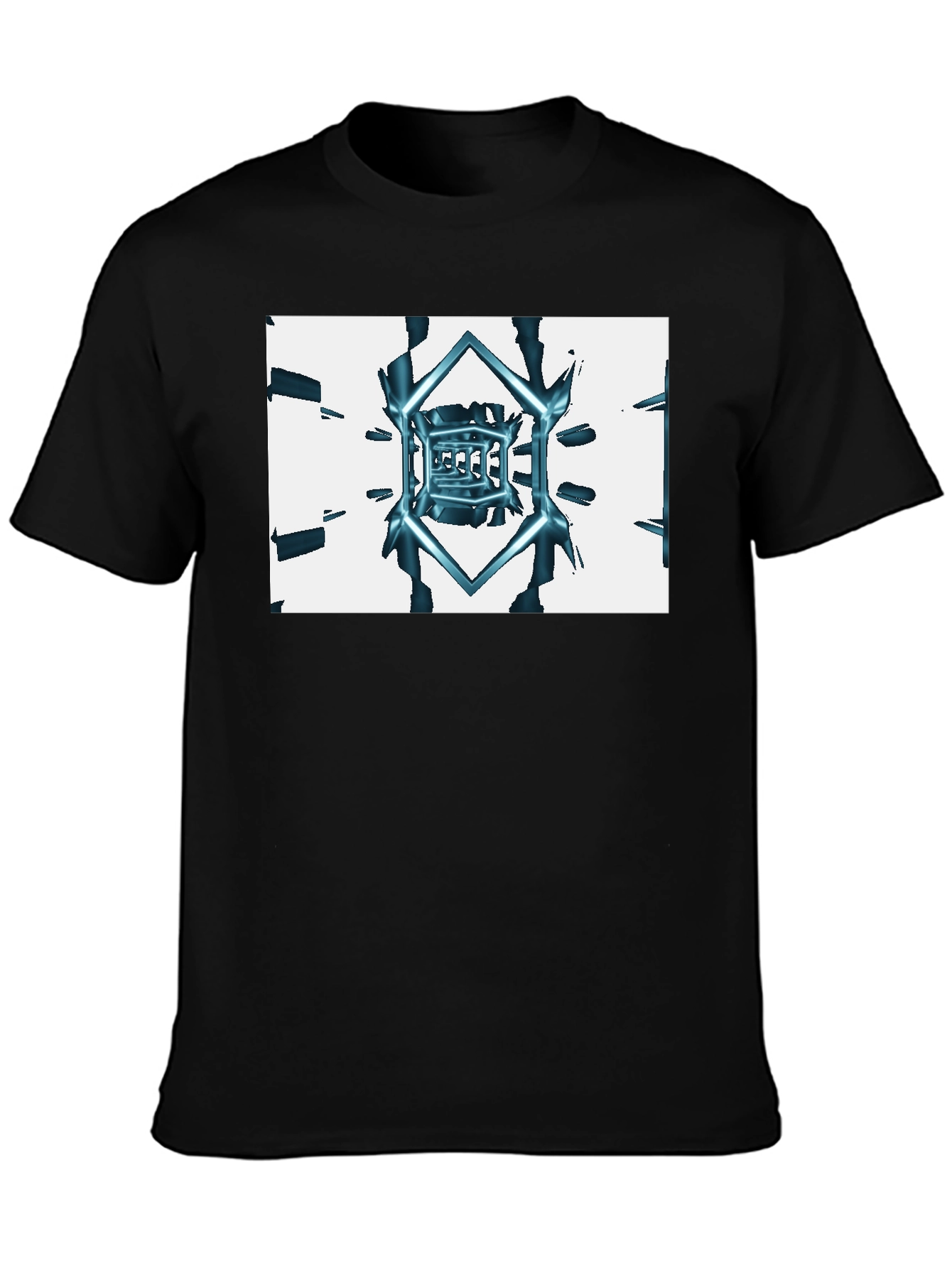 Abstract Cube Tee - Black Graphic T-Shirt