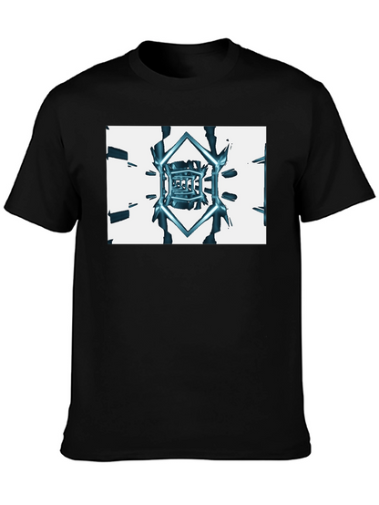 Abstract Cube Tee - Black Graphic T-Shirt