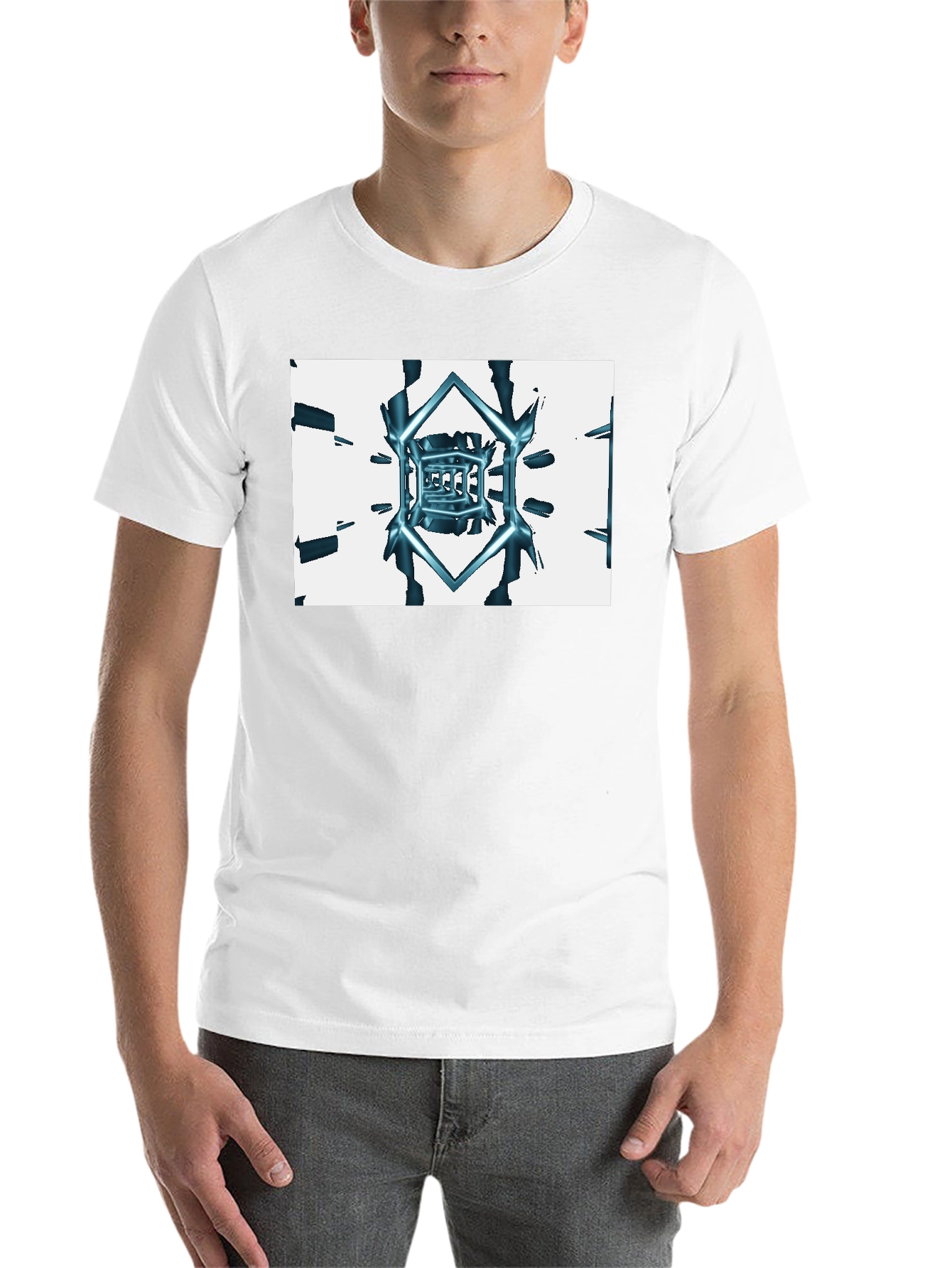 Abstract Cube Tee - Black Graphic T-Shirt