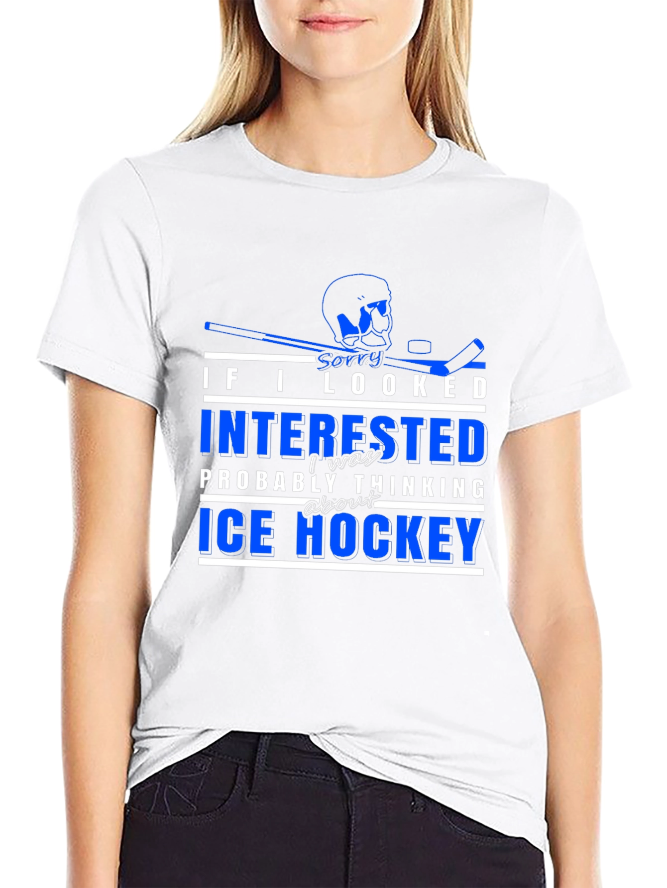 Ice Hockey T-Shirt - Sorry I Looked Interested