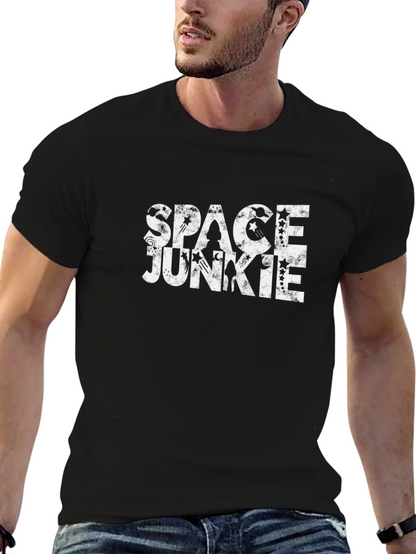 Space Junkie Black T-Shirt - Unique Graphic Tee