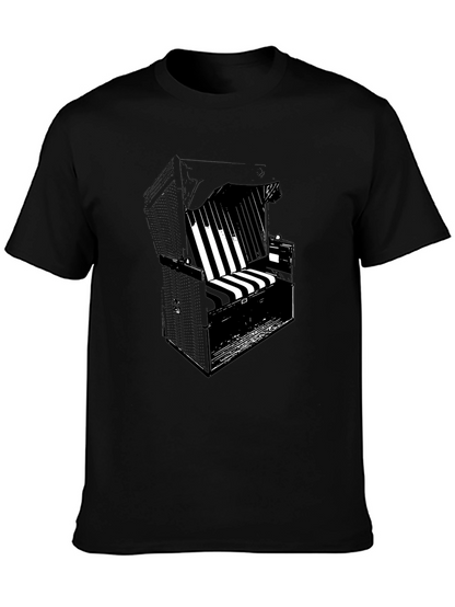 Beach Chair Graphic Black T-Shirt