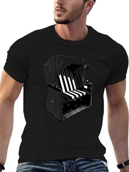 Beach Chair Graphic Black T-Shirt