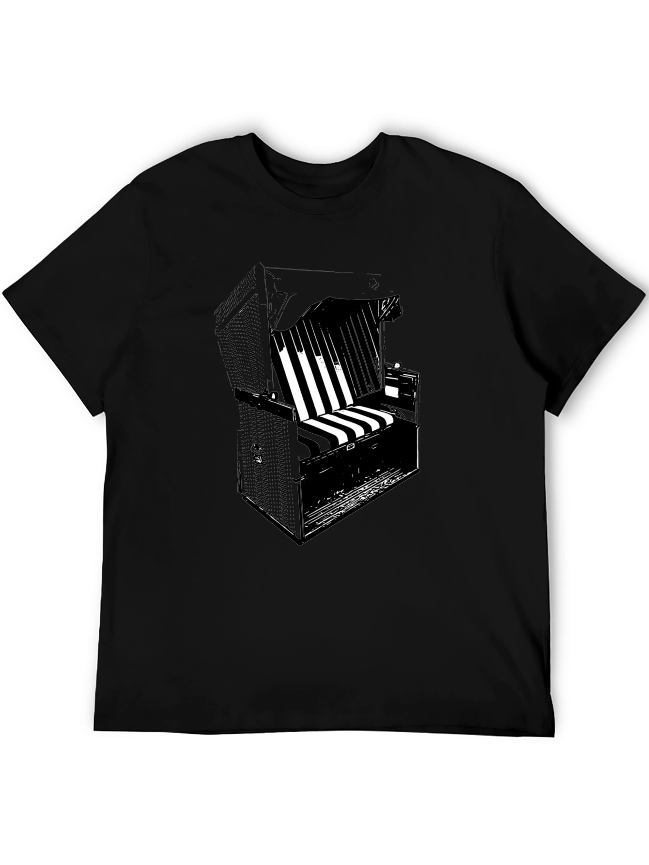 Beach Chair Graphic Black T-Shirt
